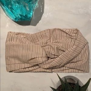 Nude striped hair turban